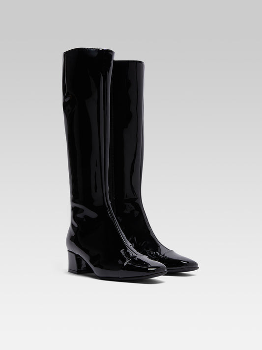 Malaga - Bottes cuir verni noir - Image numéro 3