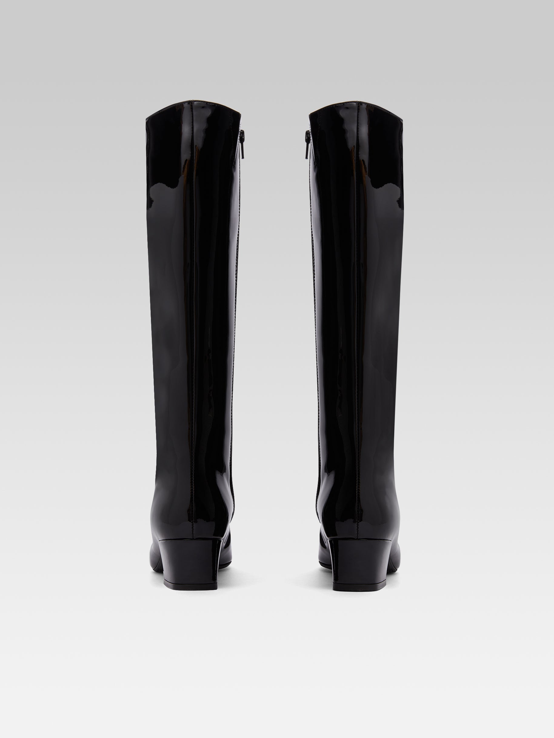Malaga - Bottes cuir verni noir - Image numéro 5