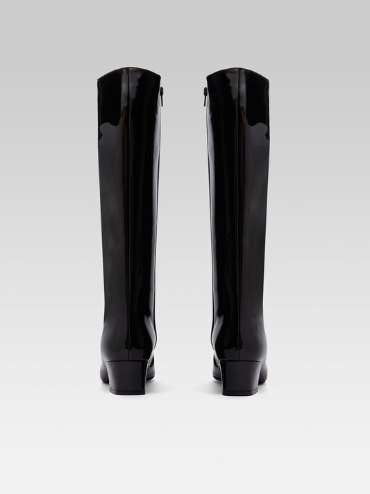 Malaga - Bottes cuir verni noir - Image numéro 5