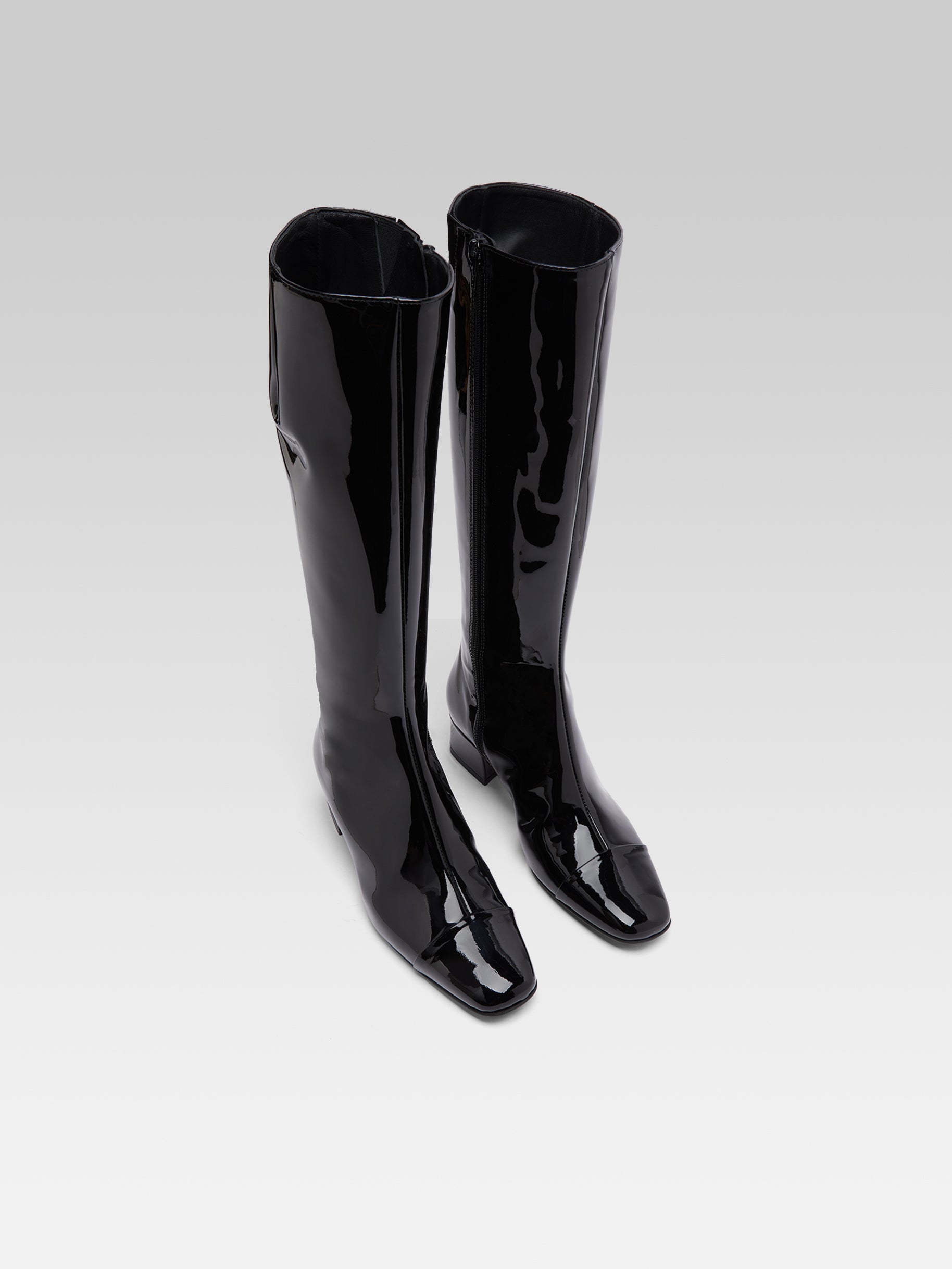 Malaga - Bottes cuir verni noir - Image numéro 2