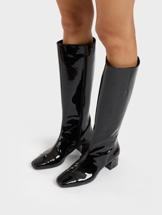 Malaga - Black patent leather boots - Image number 3