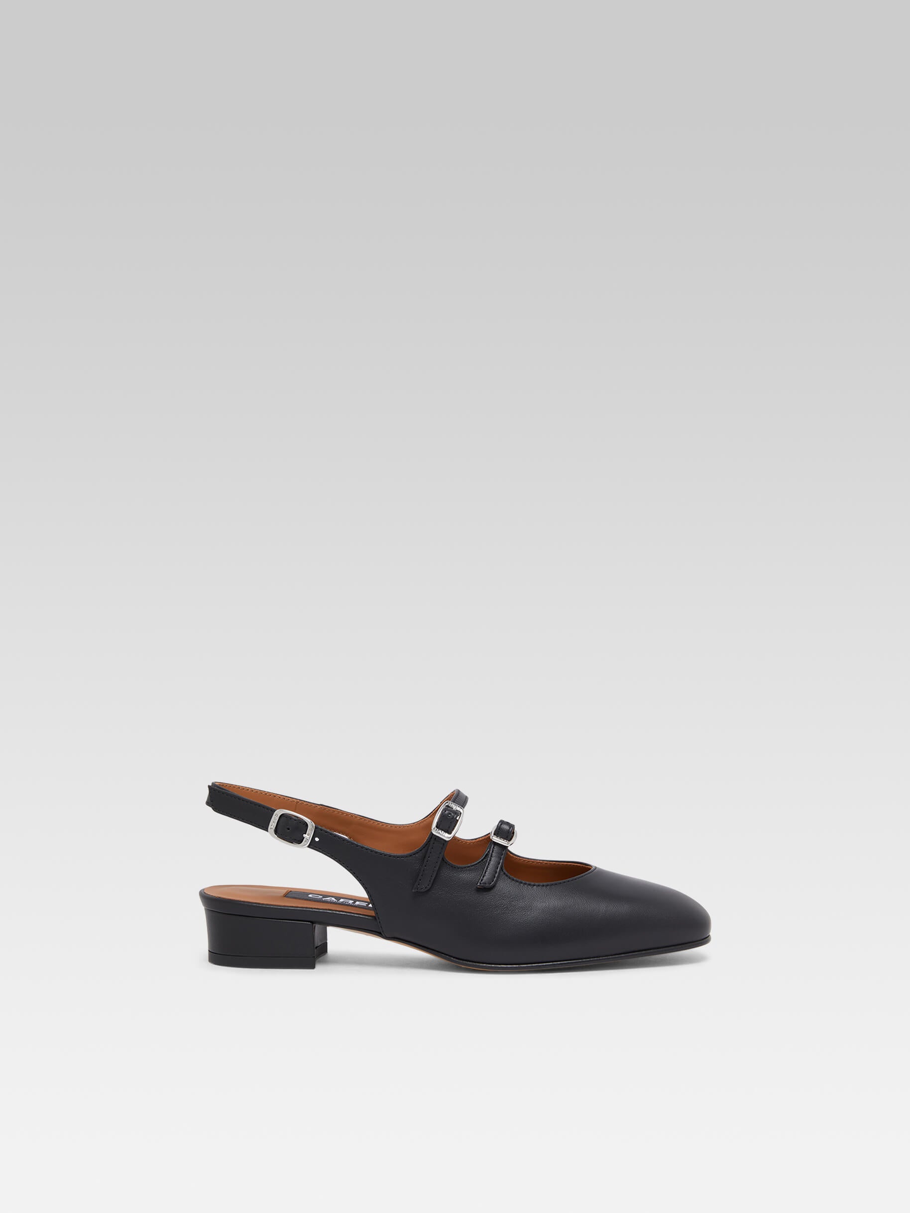 Peche - Black leather slingback Mary Janes  - Image number 1