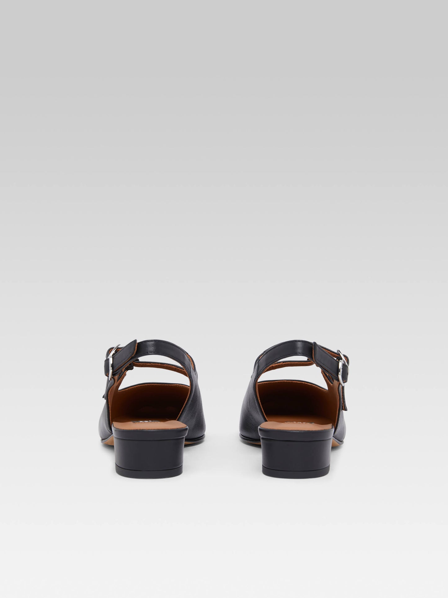 Peche - Black leather slingback Mary Janes 