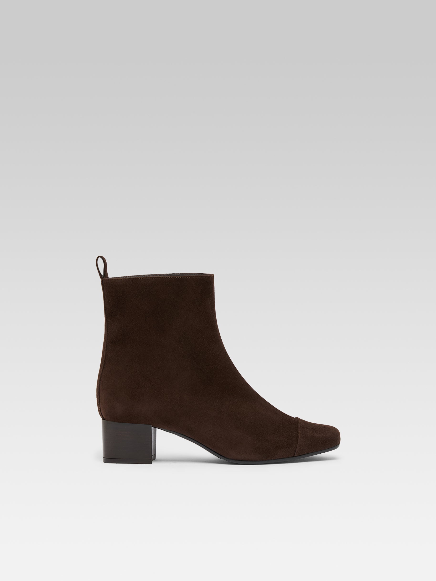 Estime - Chocolate suede leather ankle boots