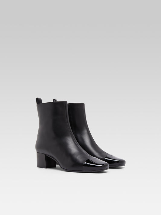 Estime - Black leather and patent ankle boots - Image number 2