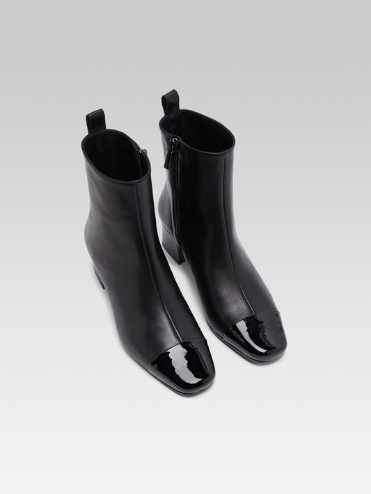 Estime - Black leather and patent ankle boots - Image number 4