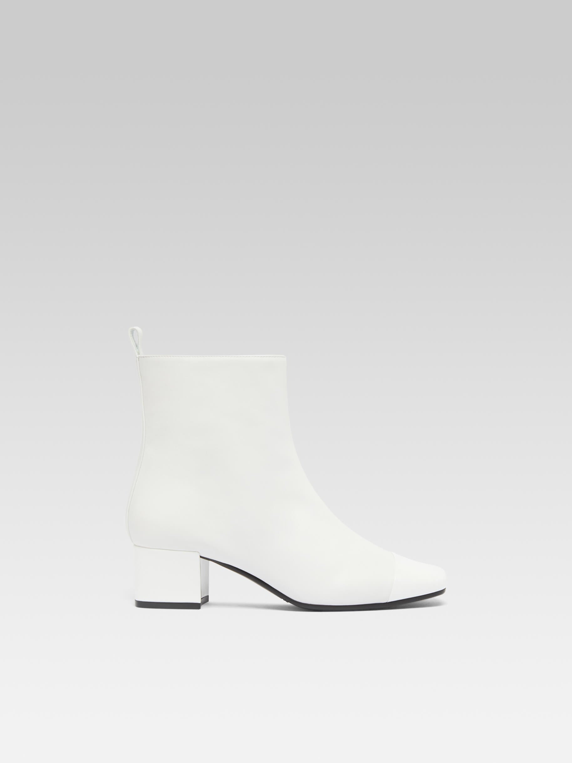 Estime - Bottines cuir et cuir verni blanc - Image numéro 1