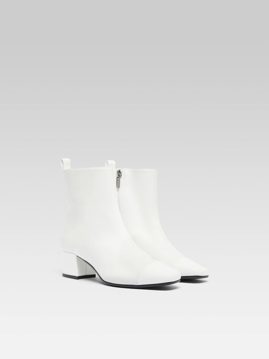 Estime - White leather and patent leather ankle boots - Image number 4