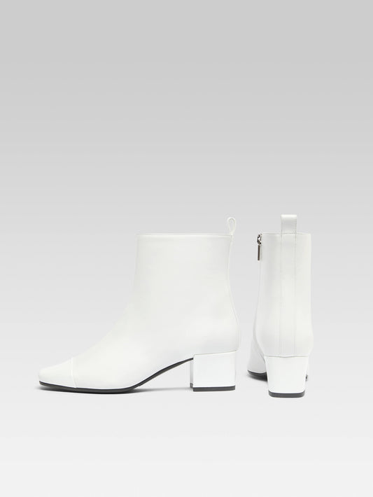 Estime - White leather and patent leather ankle boots - Image number 5