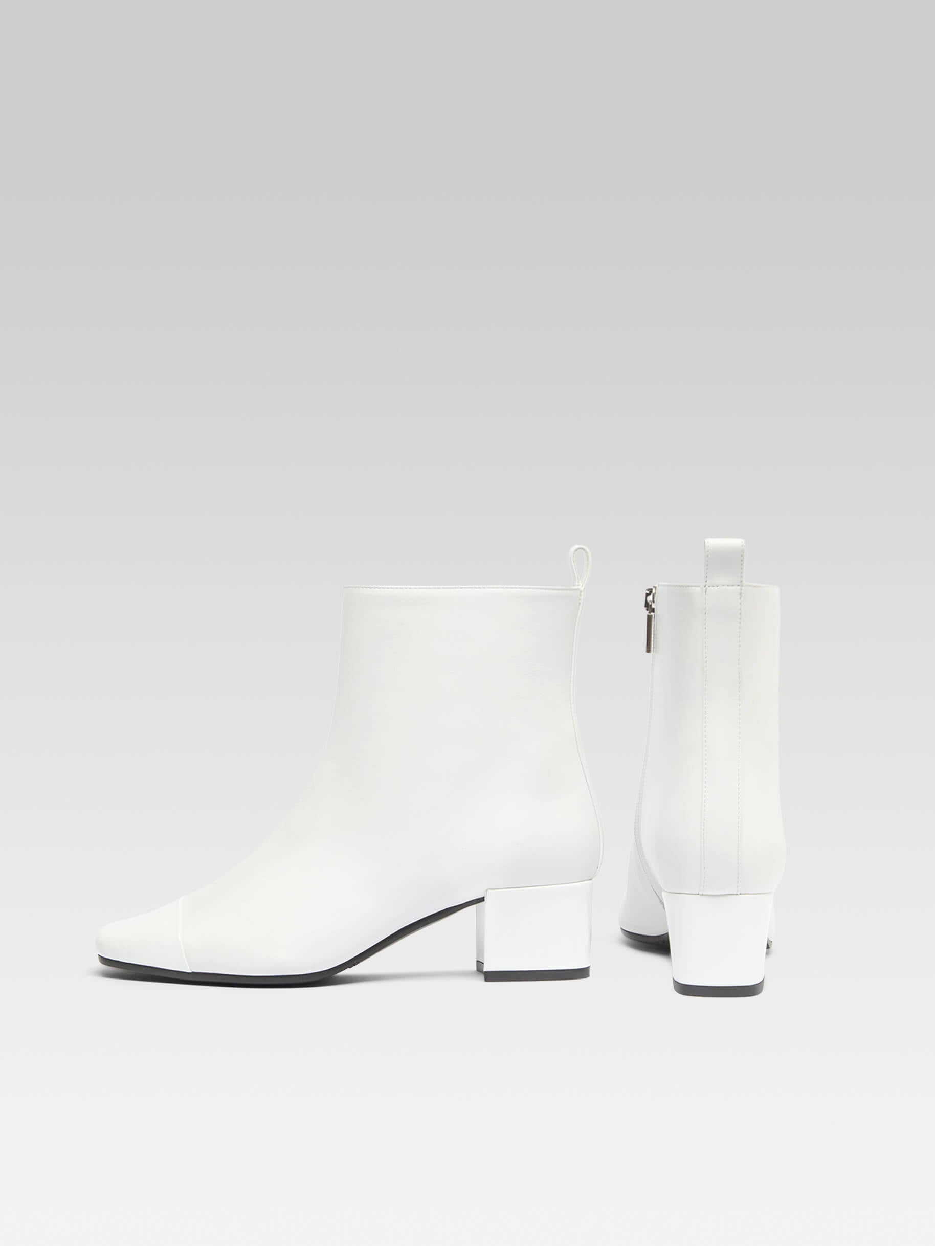 Estime - Bottines cuir et cuir verni blanc - Image numéro 5