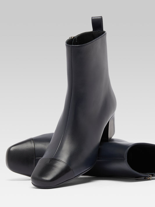 Estime - Blue and black leather ankle boots - Image number 2
