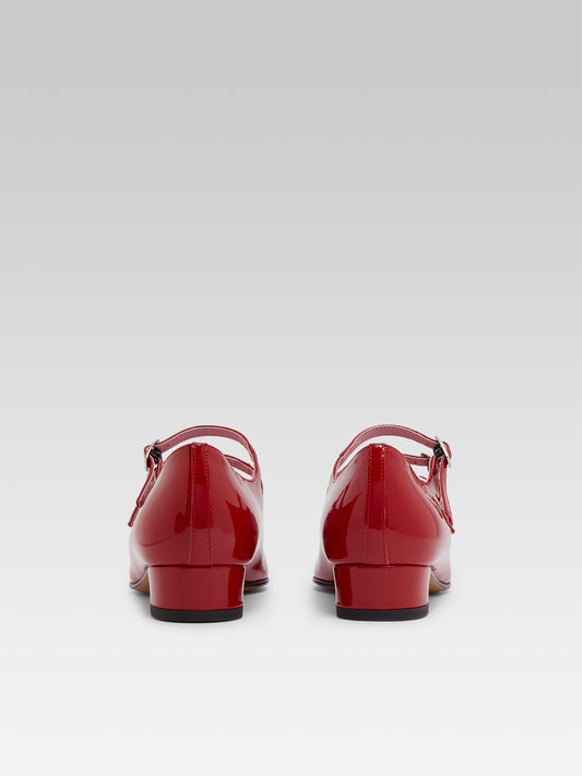 Ariana - Red patent leather Mary Janes ballet flats - Image number 8