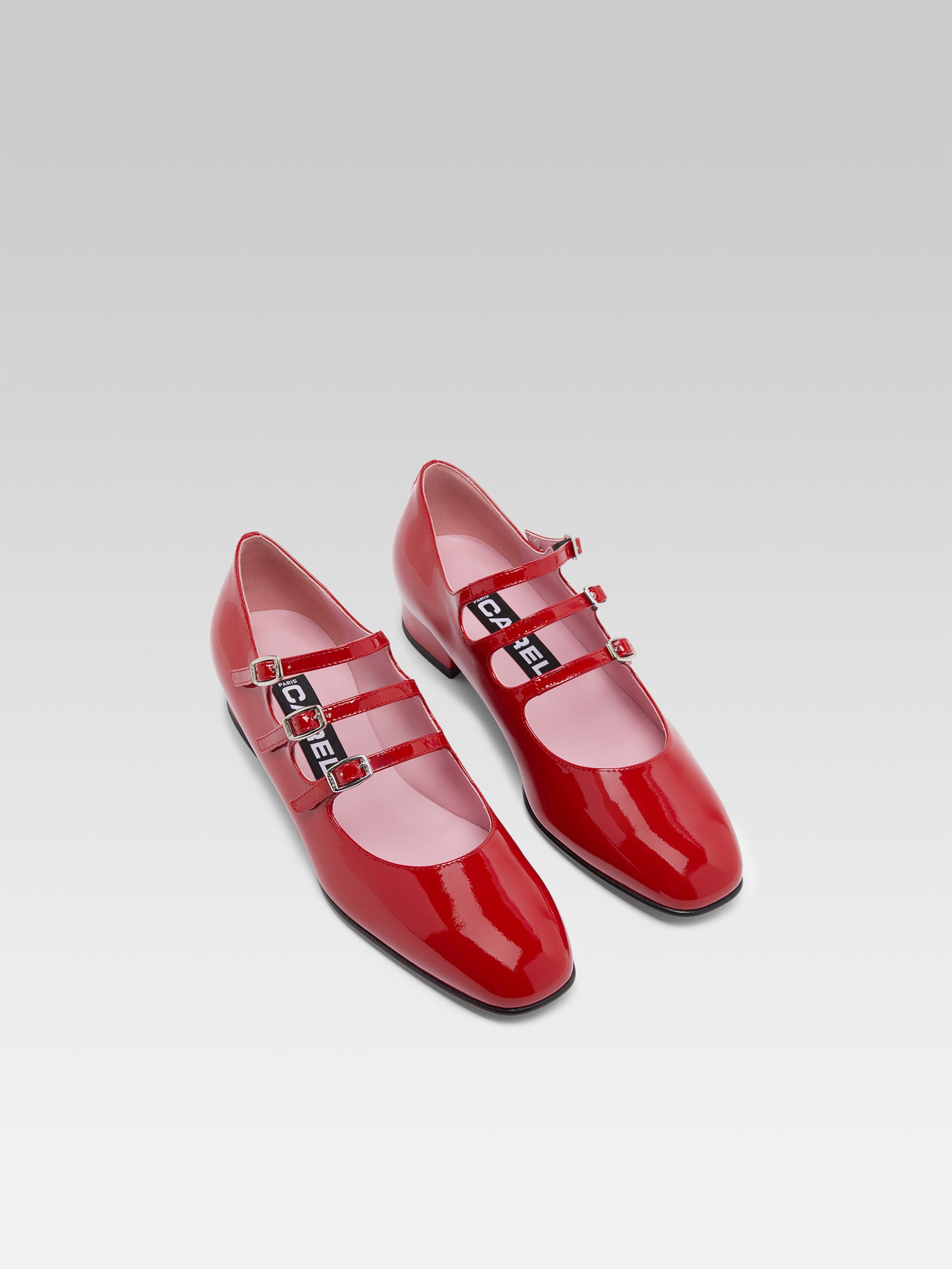 Ariana - Ballerines babies cuir verni rouge - Image numéro 2