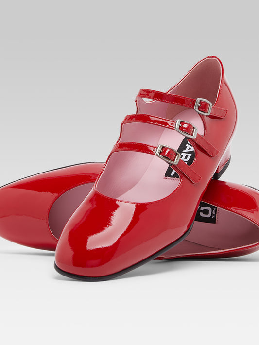 Ariana - Red patent leather Mary Janes ballet flats - Image number 4