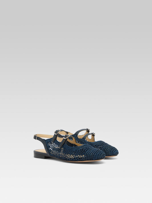 Balma - Babies slingback raphia bleu marine - Image numéro 2