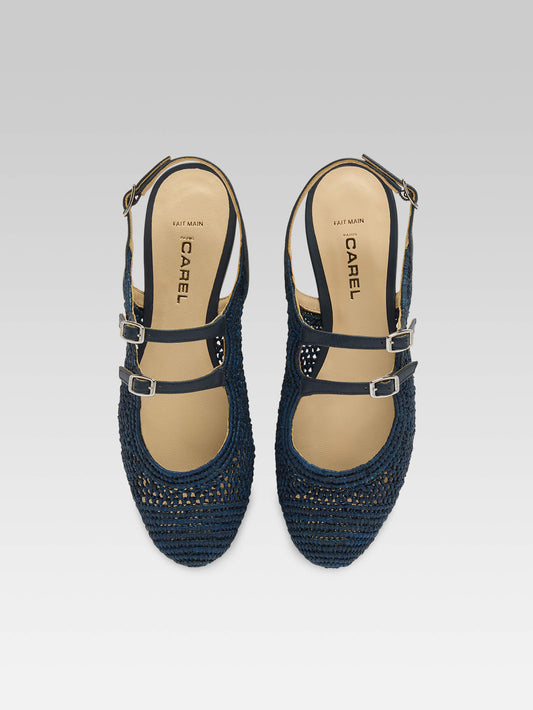 Balma - Babies slingback raphia bleu marine - Image numéro 3