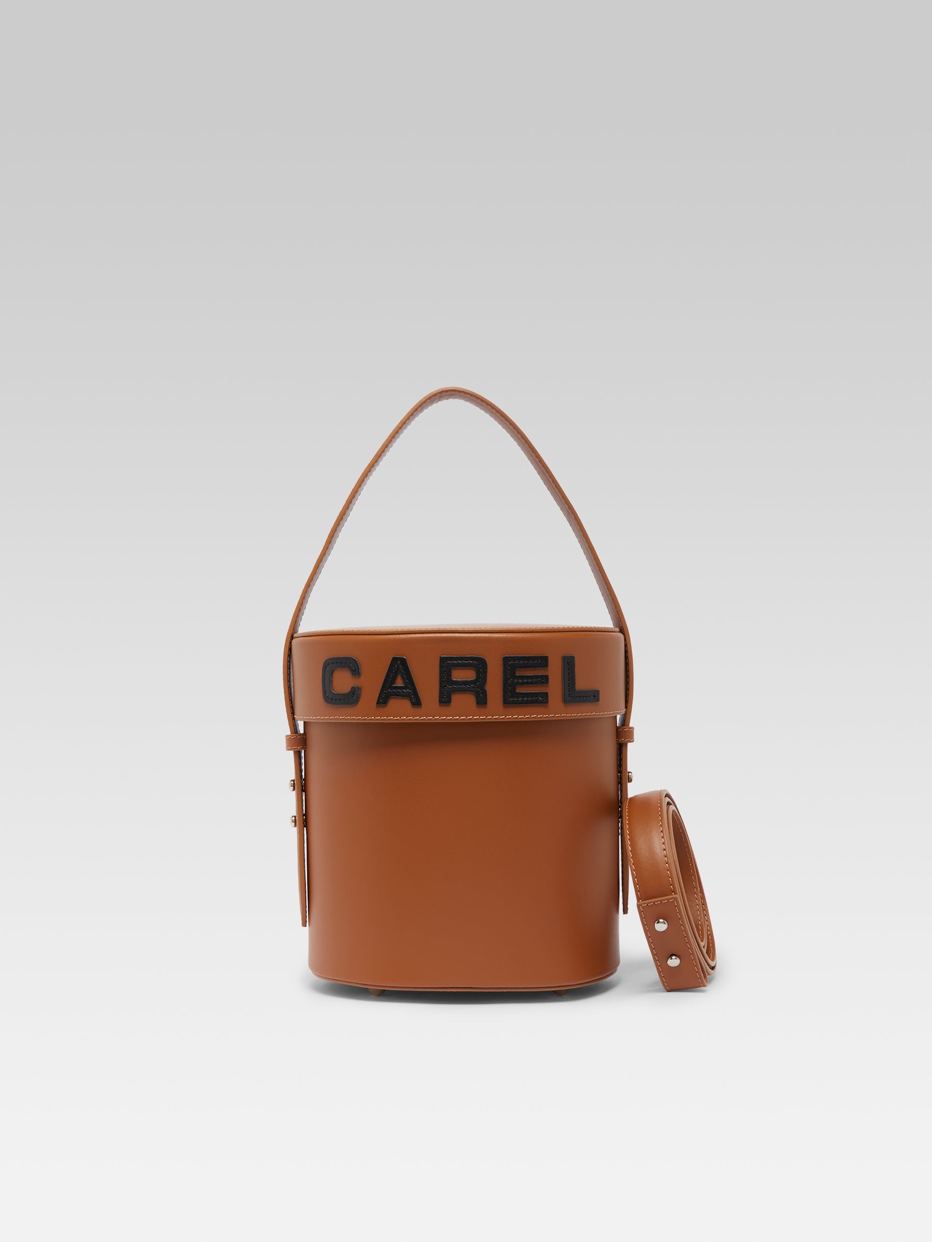 Bibi - Brown leather bucket bag - Image number 5