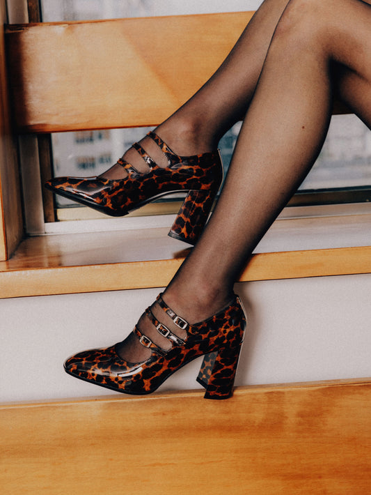 Keel - Leopard patent leather Mary Janes pumps - Image number 3