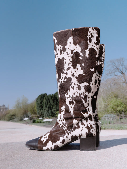 Malaga - Bottes cuir pony imprimé vache - Image numéro 6