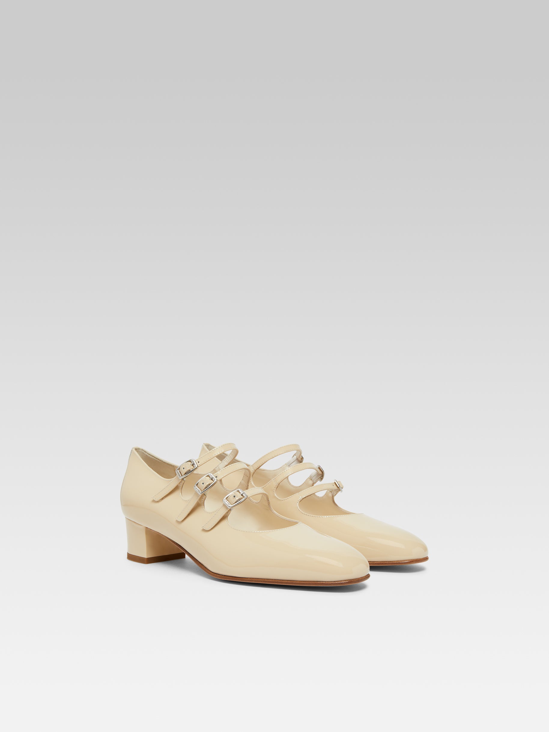 Kina - Escarpins babies cuir verni beige - Image numéro 4