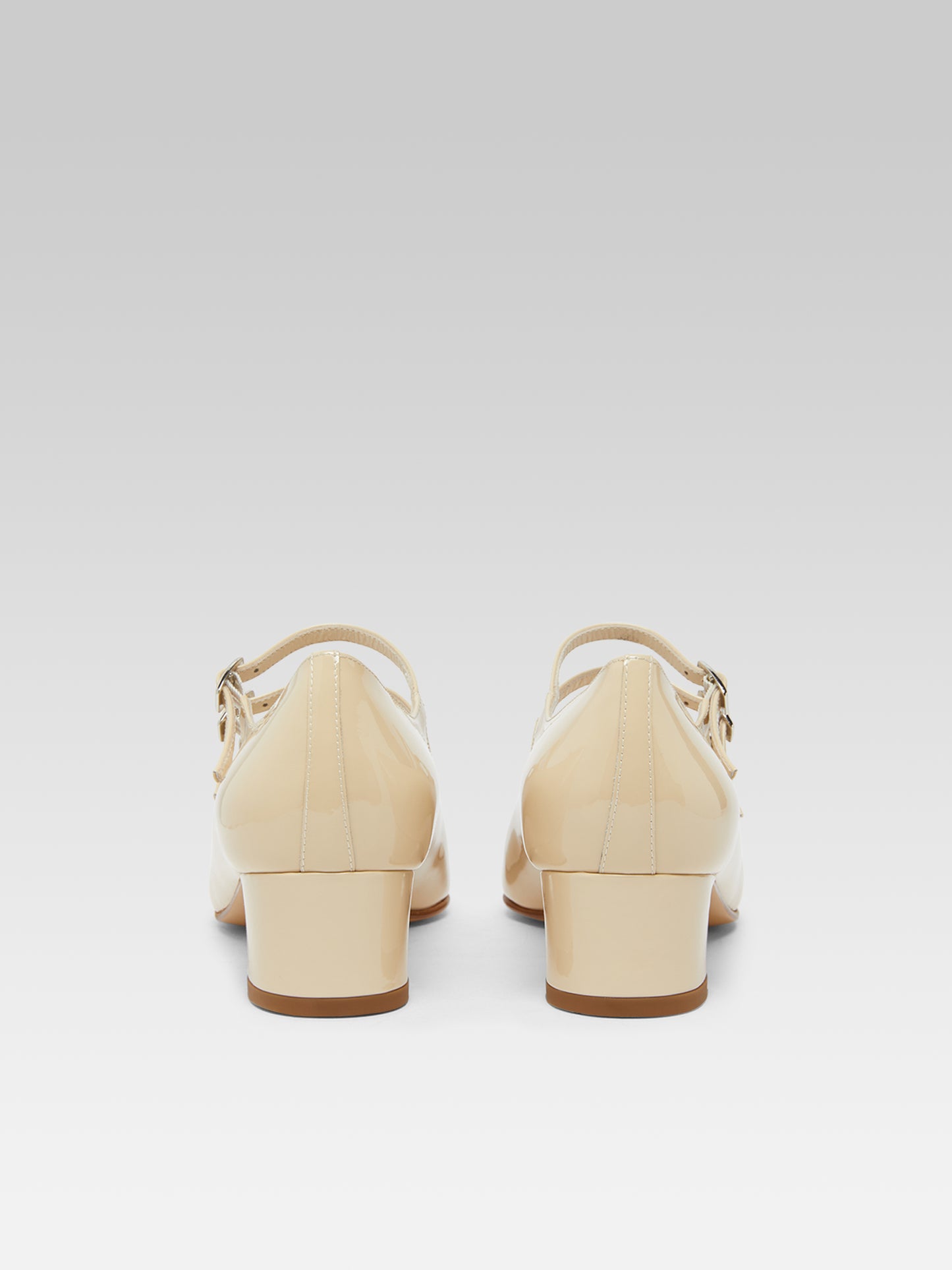 Kina - Escarpins babies cuir verni beige