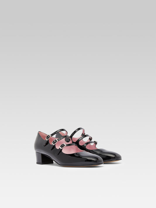 Kina - Escarpins babies cuir verni noir - Image numéro 4