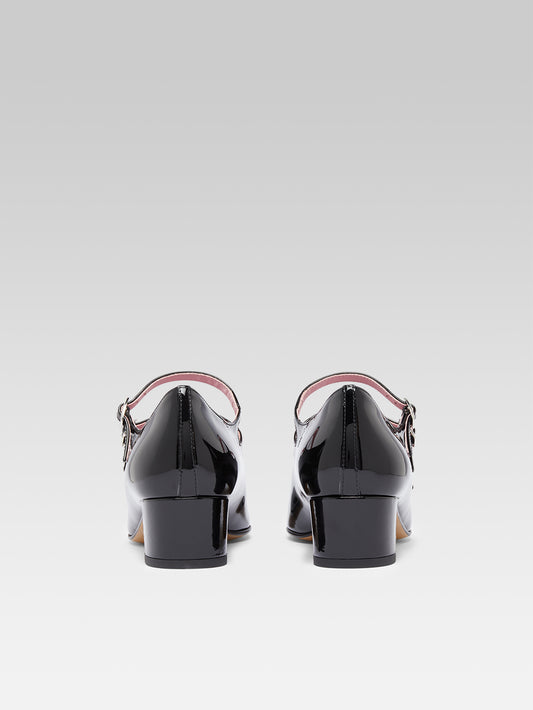 Kina - Escarpins babies cuir verni noir - Image numéro 6