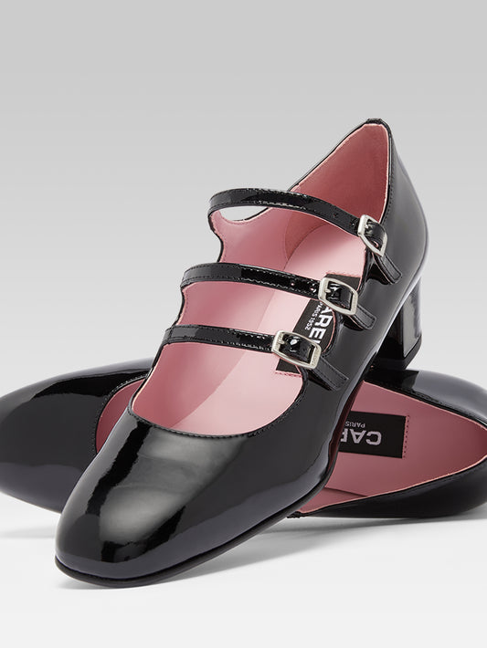 Kina - Escarpins babies cuir verni noir - Image numéro 5