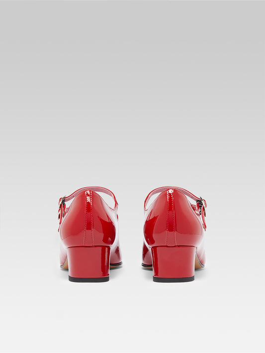 Kina - Escarpins babies cuir verni rouge - Image numéro 6