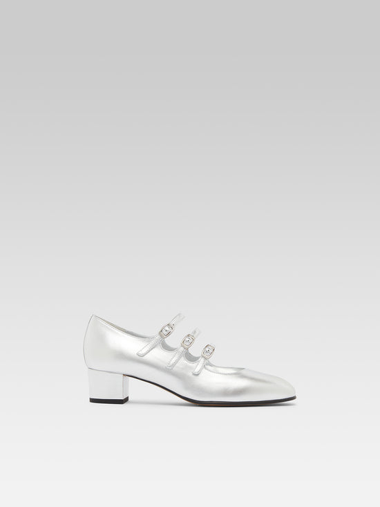 carel Kina - Escarpins babies cuir laminé argent