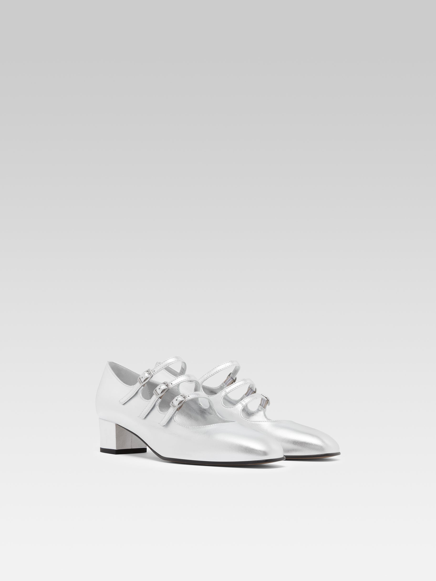 シューズ・サンダルその他 CAREL PARIS Woman Pumps Silver 332802 Alice - Silver leather Mary Janes pumps | Carel Paris