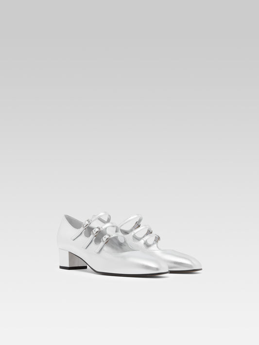 Kina - Silver laminated leather Mary Janes pumps - Image number 6