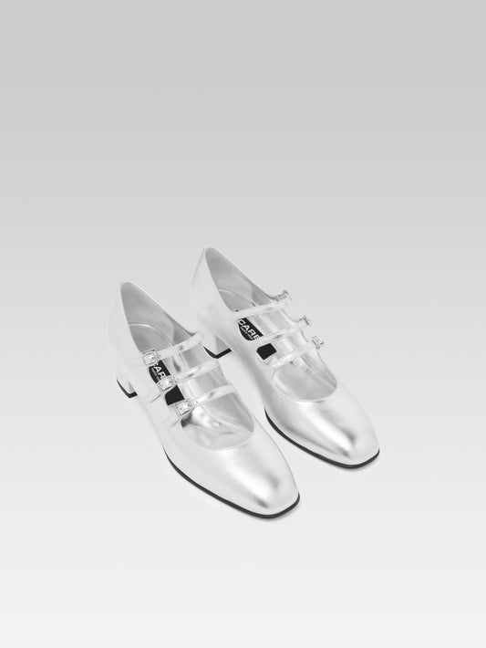 Kina - Silver laminated leather Mary Janes pumps - Image number 4