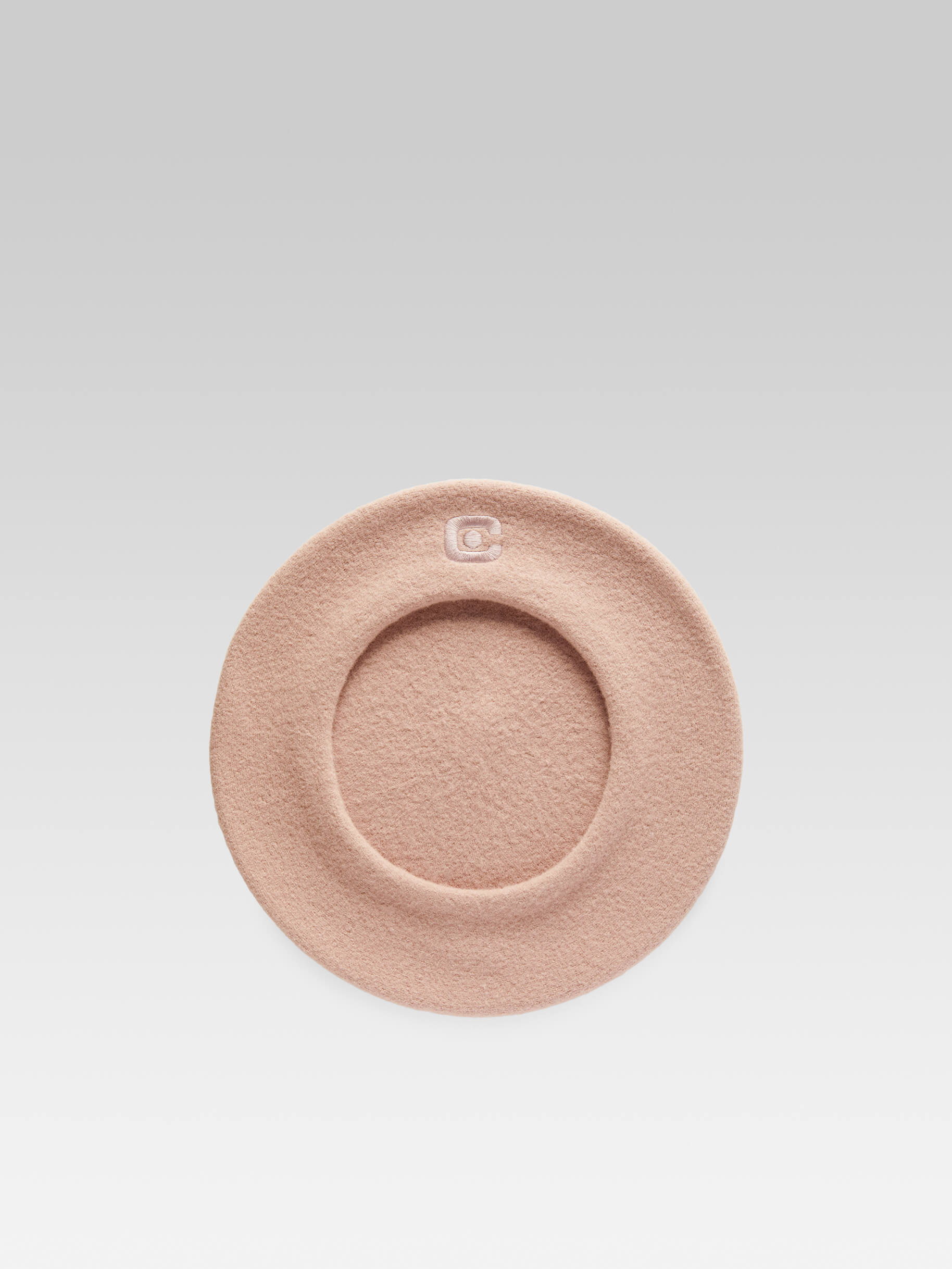 Beret - Pink pale wool with C logo - Image number 2