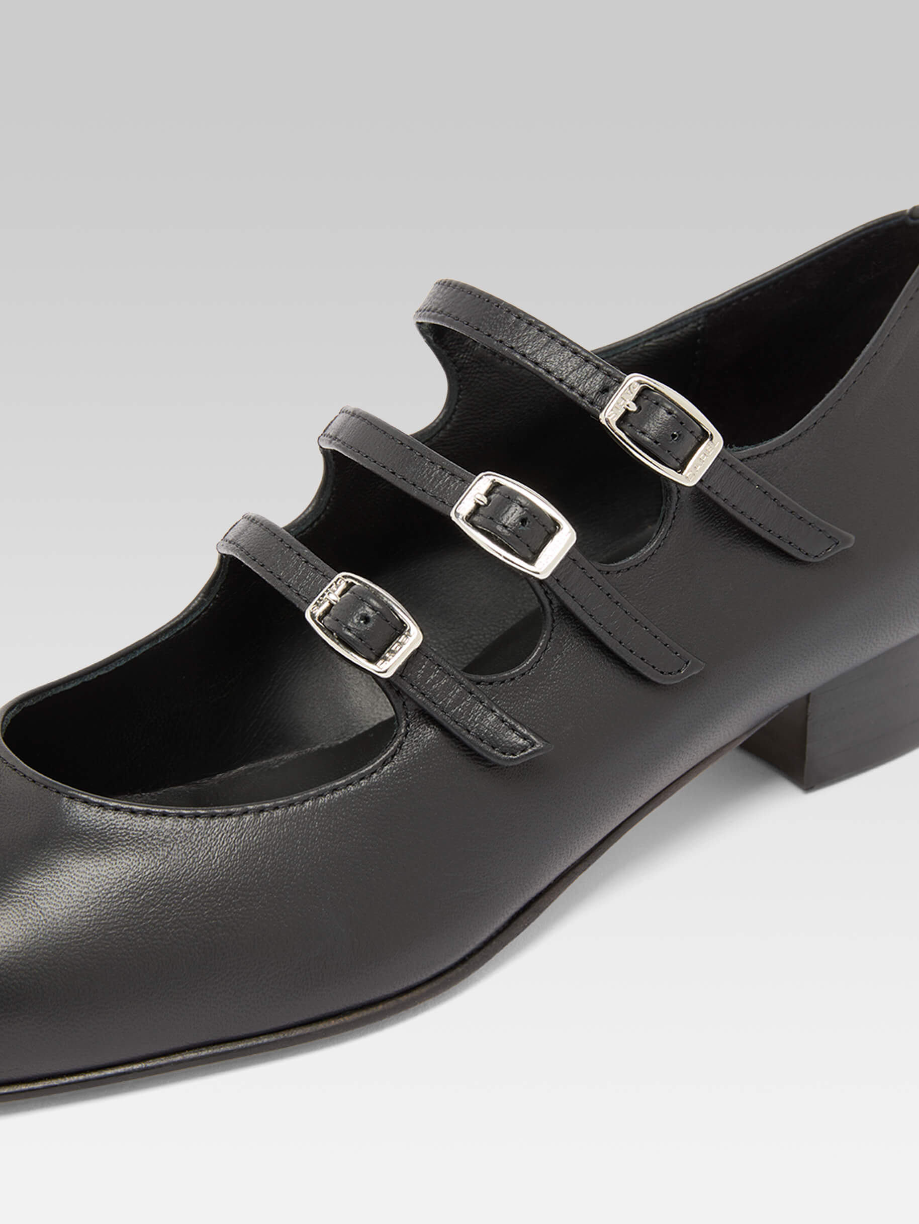 CAREL Paris Ariana メリージェーン ネービー Ariana - Black leather Mary Jane ballet flats | Carel Paris
