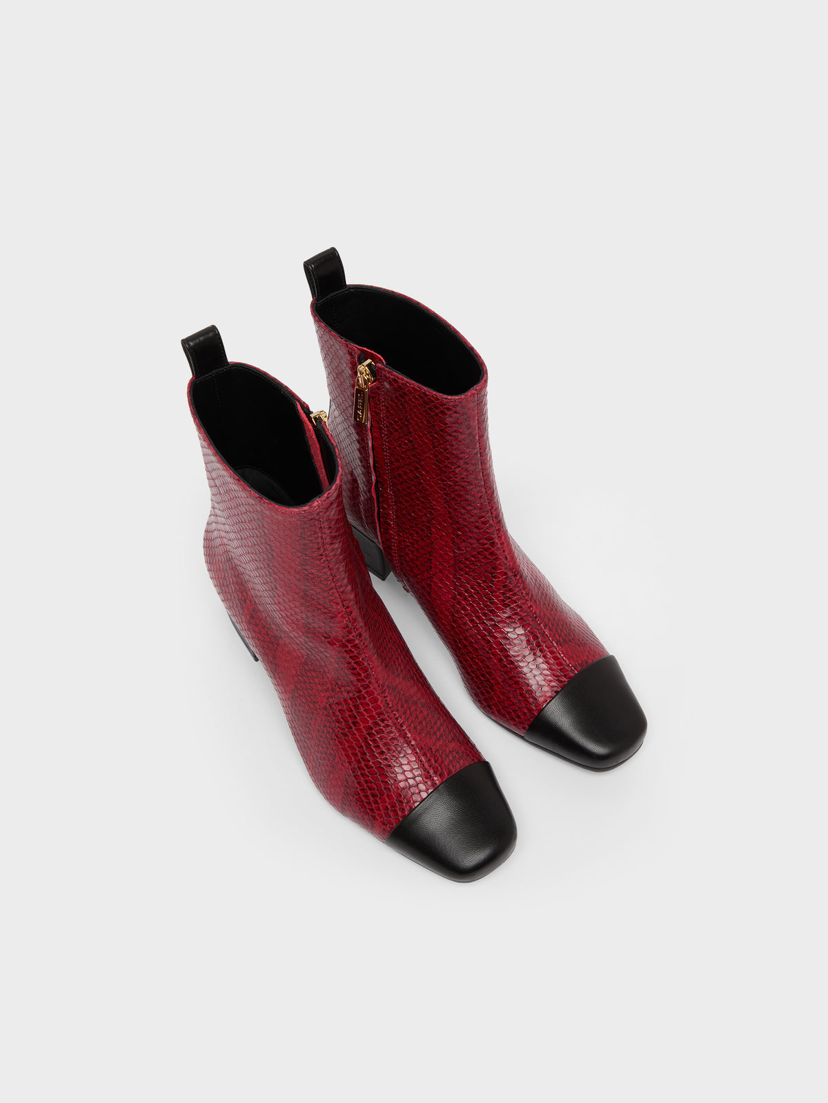 Estime - Red python print leather ankle boots - Image number 4