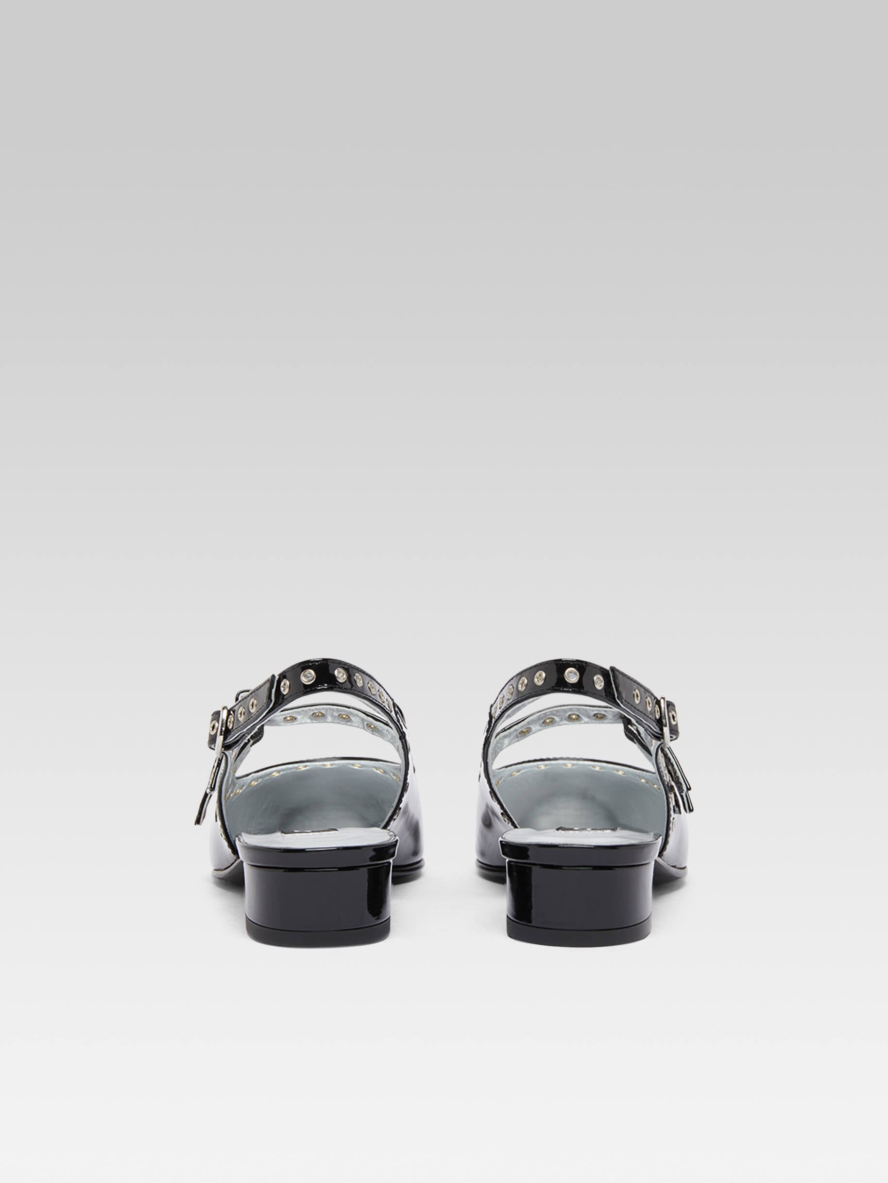 Queen - Black patent leather eyelets slingback Mary Janes - Image number 4