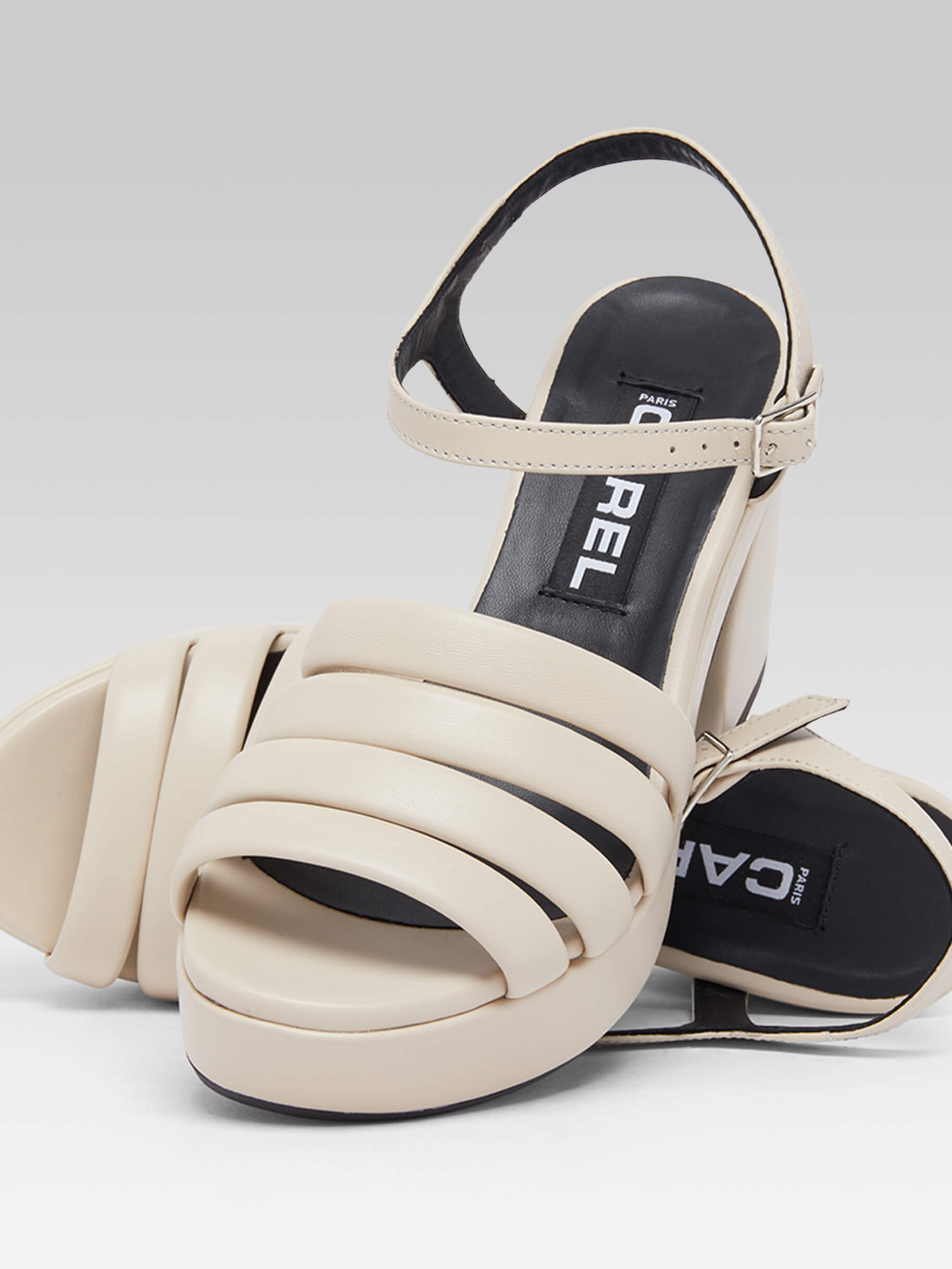 Baignade - Ivory leather sandals - Image number 2