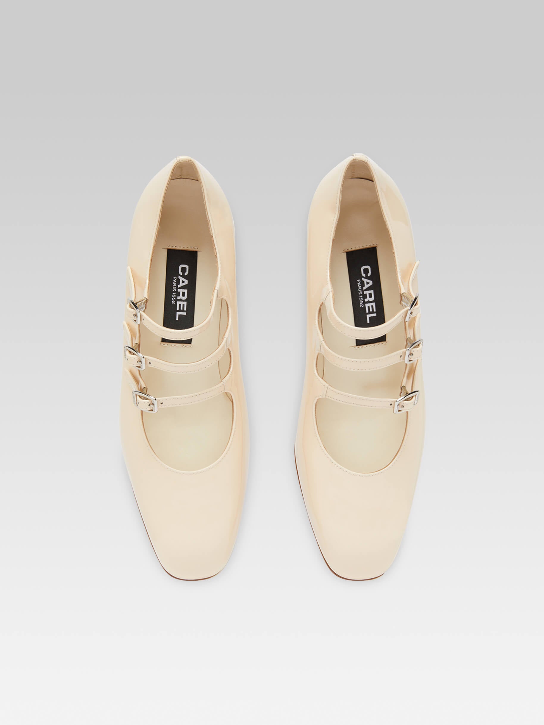 KINA Nude patent leather Mary Janes pumps | Carel Paris Shoes