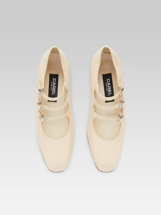 Kina - Escarpins babies cuir verni nude - Image numéro 5