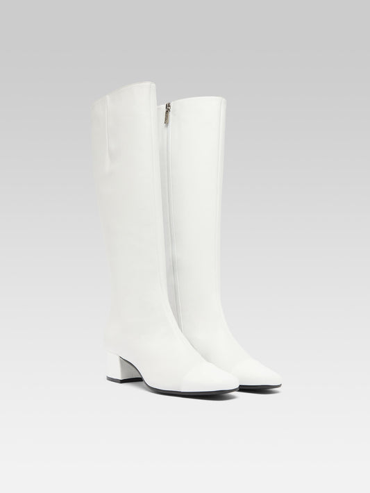 Malaga - White leather and patent leather boots - Image number 4