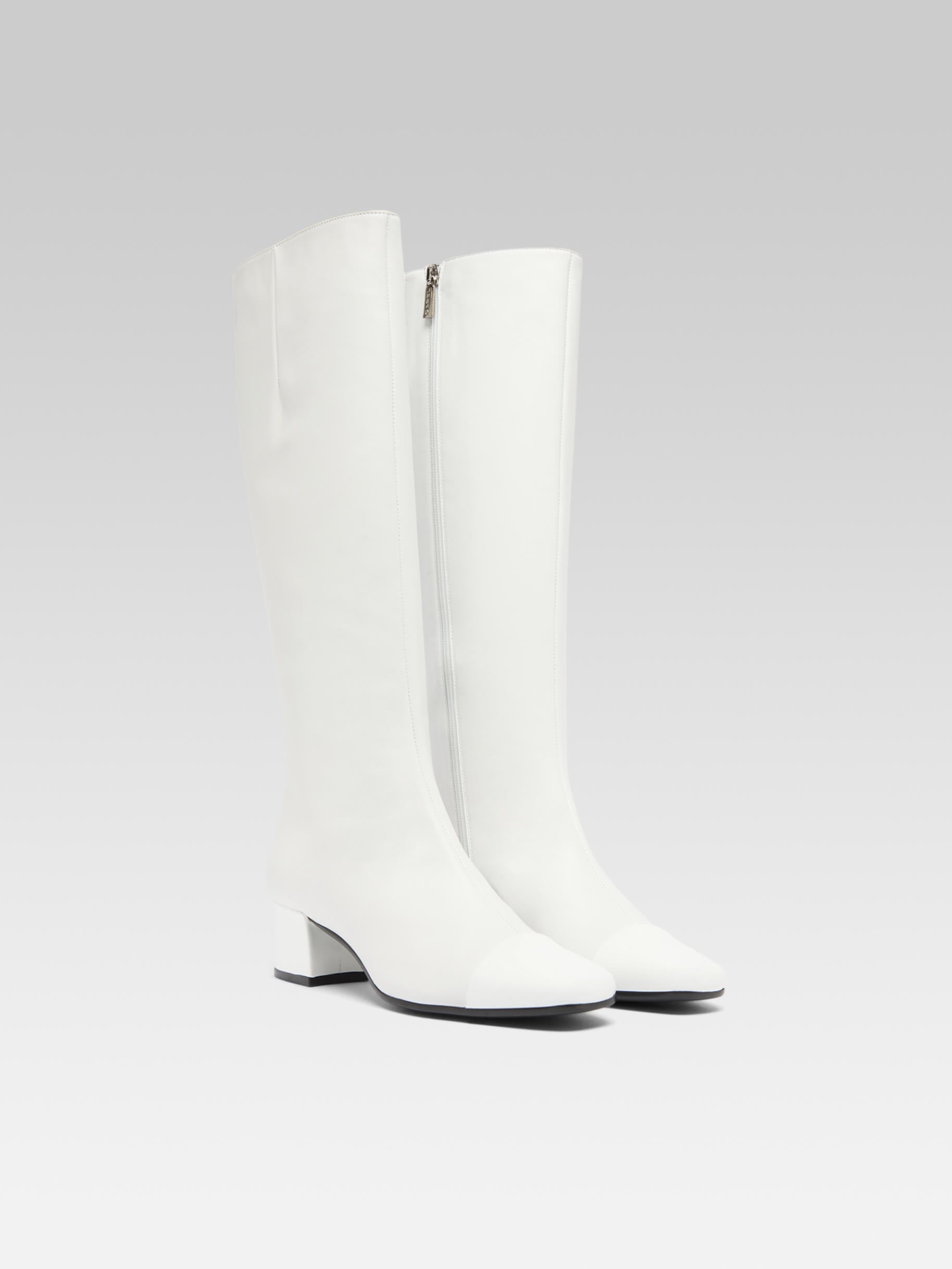 Malaga - White leather and patent leather boots - Image number 4