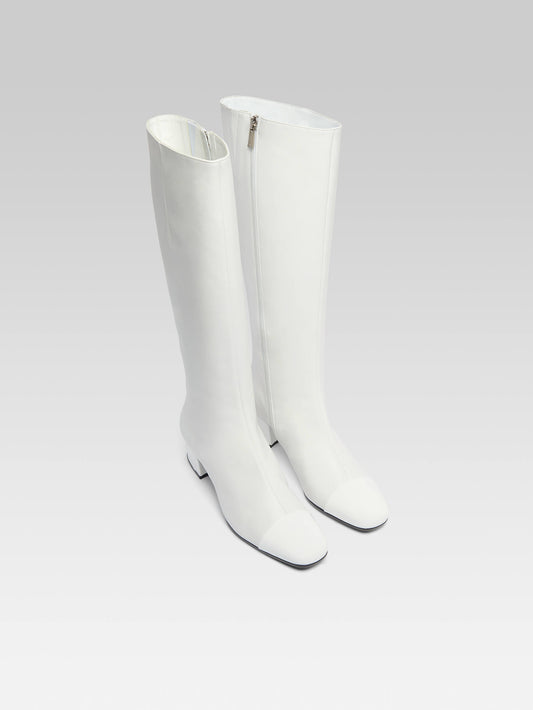 Malaga - White leather and patent leather boots - Image number 2