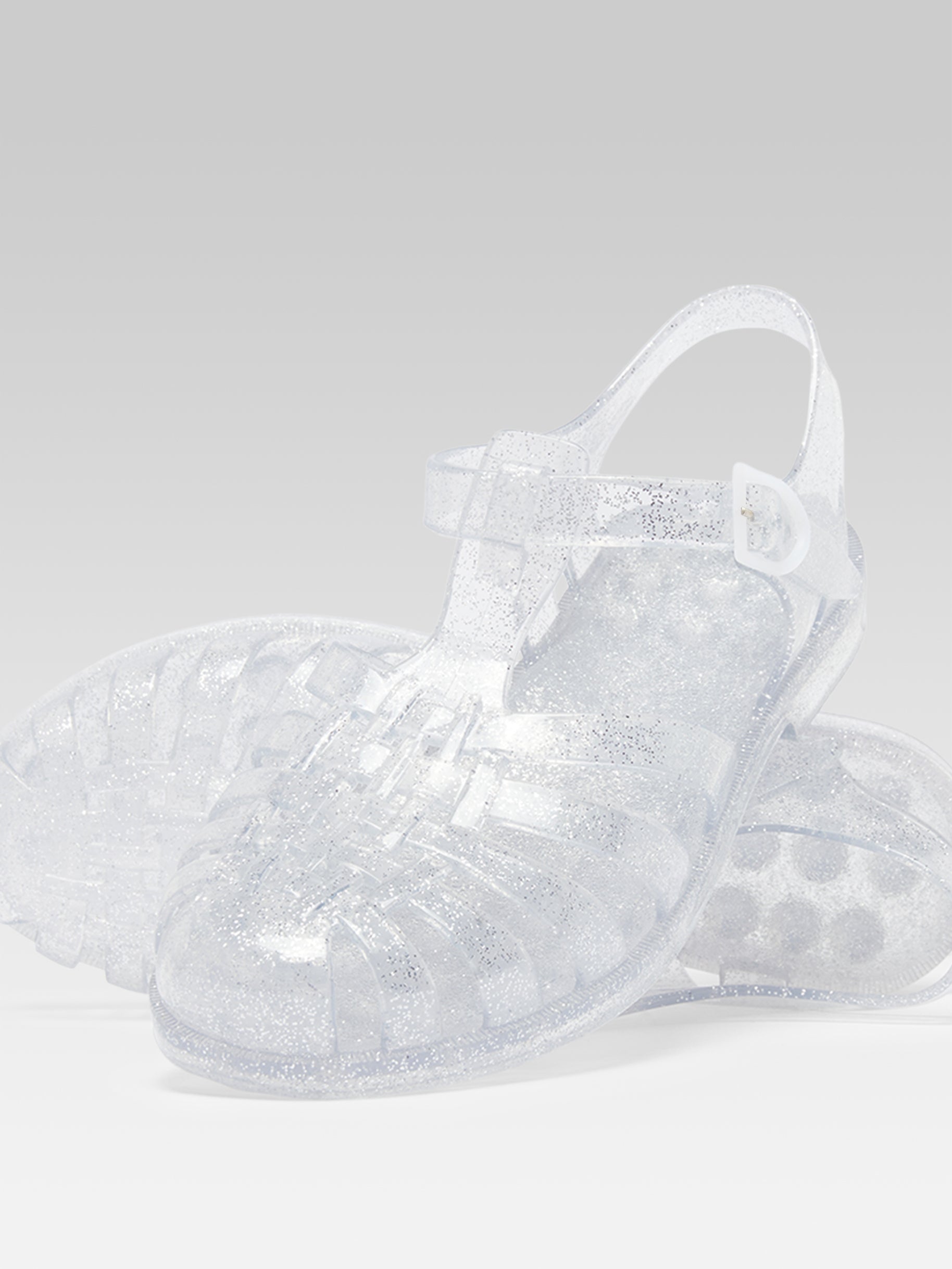 Meduse - Sandales plastique transparentes à paillettes - Image numéro 4