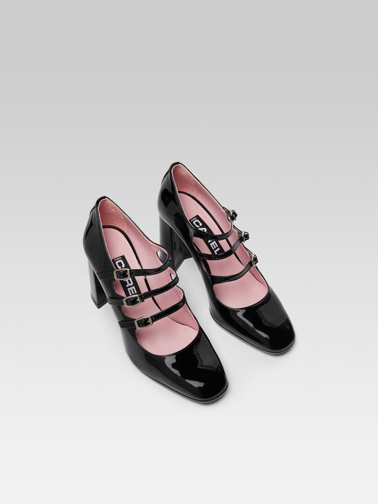 Keel - Escarpins babies cuir verni noir - Image numéro 6