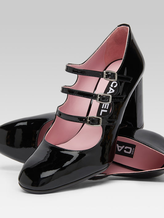 Keel - Escarpins babies cuir verni noir - Image numéro 2