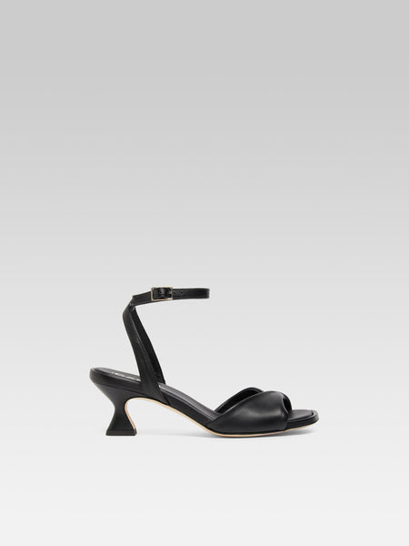 サンダル・ミュール CAREL Corset Sandals - Carel - Canvas - Black Celeste - Black denim fabric heeled sandals – Carel Paris