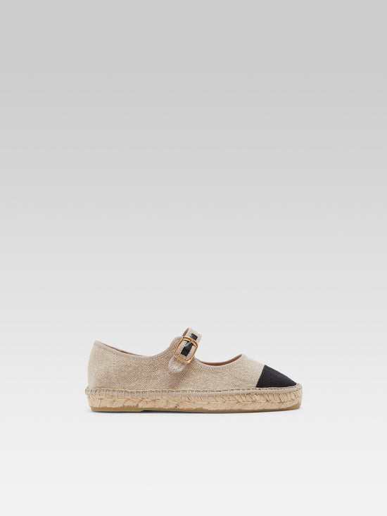 carel Colza - Espadrilles babies lin naturel et noir