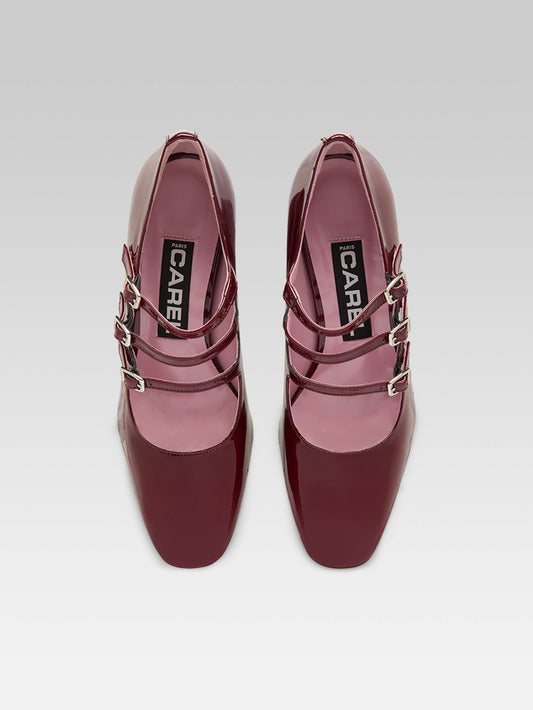 Keel - Escarpins babies cuir verni bordeaux - Image numéro 5