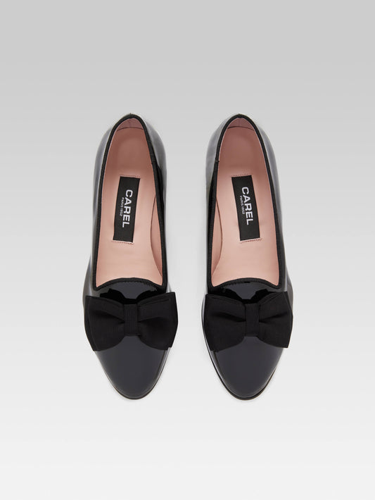 Marquis - Ballerines à noeud cuir verni noir - Image numéro 4
